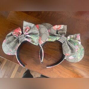 Lot of 2 Disney Minnie Ears Mickey Mouse GG Floral Ears Used